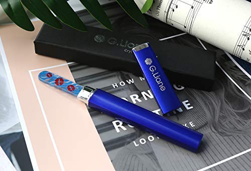 G.Liane Premium Glass Nail File With Case Professional Crystal Fingernail Files Perfect Manicure Set For Women Men Kids Nail Care Gift Set (Blue)