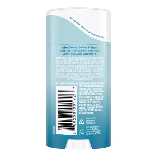 Lume Whole Body Deodorant - Invisible Cream Stick - 72 Hour Odor Control - Aluminum Free, Baking Soda Free, Skin Safe - 2.2 Ounce (Unscented)
