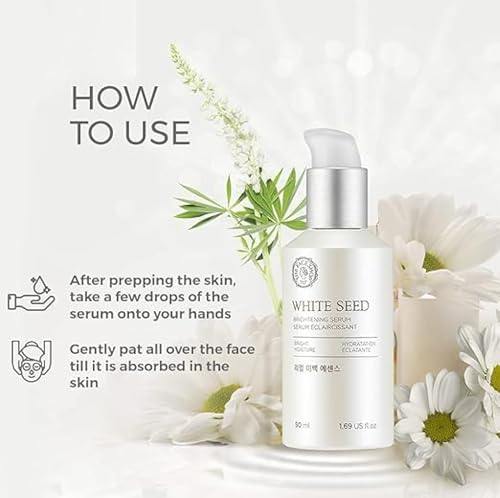 The Face Shop Whiteseed Brightening Serum | Deep Skin Brightening, Boost Moisturization & Pore Minimize | Skin Texture & Clarity Improvement, Dullness Reducing, 1.69 Fl Oz