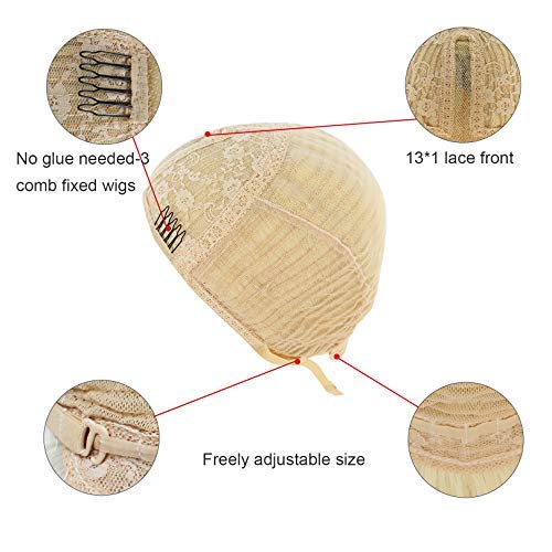 Anogol Hair Cap+Long Double Braids Black Synthetic Braided Lace Front Wig with Baby Hair Wigs Heat Resistant Fiber Middle Part