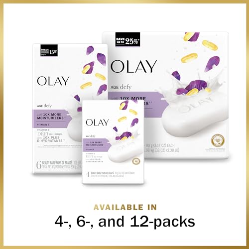 Olay Age Defying Bar Soap with Vitamin E and Vitamin B3 Complex Beauty Bars 3.17 oz, 6 count