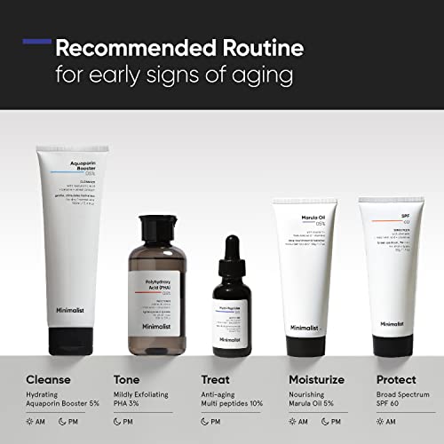 Minimalist Multi Peptide Night Face Serum for Anti Aging with Collagen Boosting | Reduces Wrinkles | Hydrating Serum With 7% Matrixyl 3000 & 3% Bio-Placenta | For Women & Men | 1 Fl Oz / 30 ml