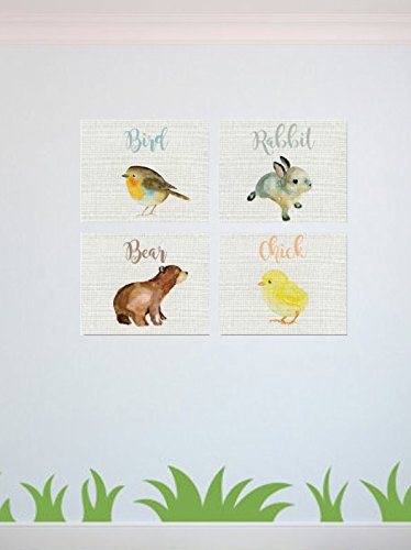 Baby Animal Collection (Set of Four 11x14 Wall Art Prints), Nursery Decor, Kid's Room Decor, Gender Neutral Nursery Decor, Baby Room, Playroom Decor, Nursery Rhyme Kid's Wall Art