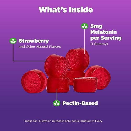 Natrol Melatonin Gummies, Sleep Support, 90 Strawberry-Flavored Adult Melatonin Gummies, 5 mg Sleep Aids for Adults