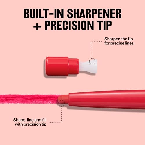 Revlon Colorstay Lip Liner Makeup with Built-in-Sharpener, Longwear Rich Colors, Smooth Application, 670 Wine, 0.01 oz