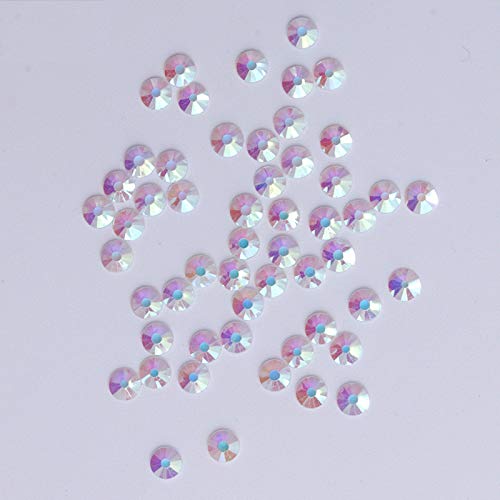 PrettyG 2880pcs SS10 Nail Crystals Bare AB Nail Art Sparkly Round Flatback Rhinestones, Non-Self-Adhesive Bab-S10