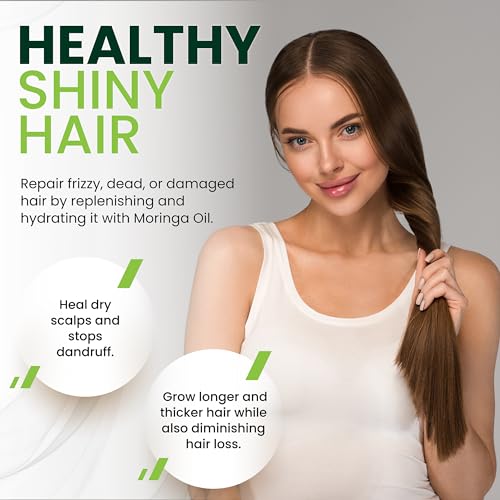 100% Pure Moringa Oil Organic for Face, Hair, Nails and Dry Skin - USDA Certified Single Origin Moringa Oleifera Seeds Extract - 3rd Party Tested, Cold Pressed & Unrefined Organic Moringa Seed Oil