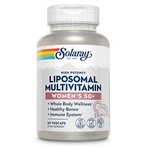 SOLARAY Liposomal Multivitamin for Women 50 Plus, Enhanced Absorption with Iron, Vitamin D, Vitamin C, B12, Biotin & More, Immune Support & Bone Health, Vegan, 30 Servings, 60 VegCaps