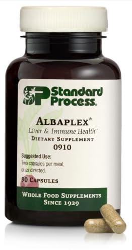 Standard Process Inc. Albaplex - Immune, Kidney & Liver Support with Vitamins A, C, & B6, Niacin, Oat Flour, Spanish Moss- 90 Capsules