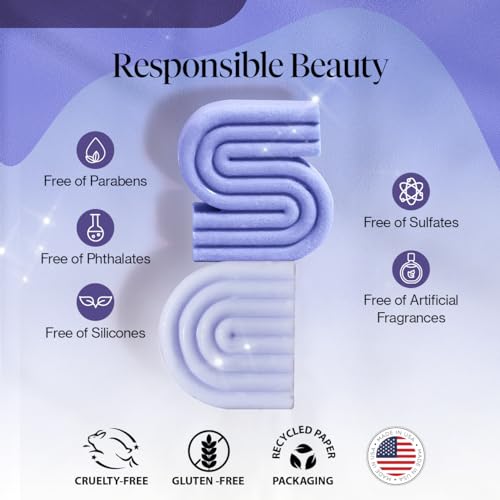 Kitsch Purple Shampoo & Conditioner Bar for Color Treated & Grey and white Hair, Made in Us, Toning Bar Shampoo & Conditioner for Blonde