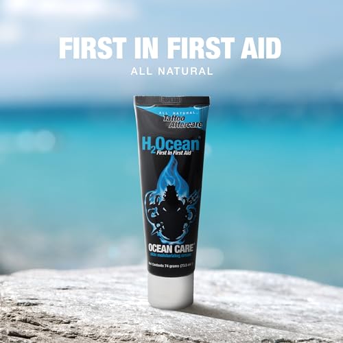 H2Ocean Ocean Care Tattoo Aftercare Lotion 2.5ounces-Fragrance Free Tattoo Moisturizing Cream-For New & Old Tattoos-Heals & Revitalizes - Dye Free