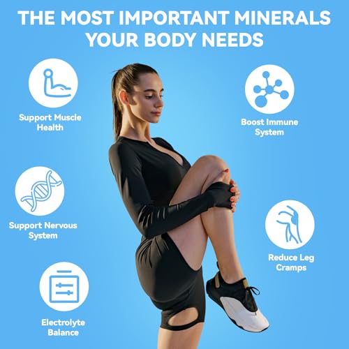 Novafun Potassium Magnesium Supplement 1185mg, High Potency Formula with Calcium Zinc, Bone & Muscle Health, Vegan, 90 Capsules