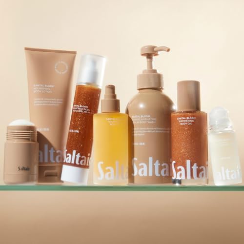 Saltair Body Oil. Luxurious Santal Bloom After Shower and Bath Oil Moisturizer for Women and Men. Botanical, Non-Greasy, and Well-Absorbing Lotion for Hydrating Dry Skin. 4oz Pump Bottle