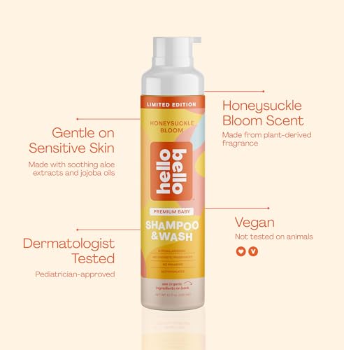 Hello Bello Baby Shampoo & Body Wash, Honeysuckle Bloom Scented, 10oz Bottle