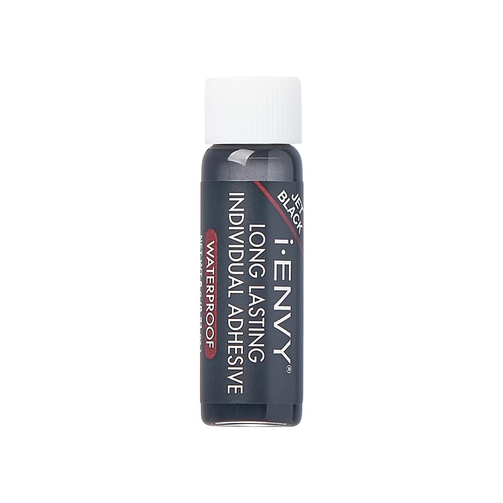 KISS iENVY Individual Cluster Semi-Permanent Lash Glue, Strong Hold & Long-Lasting Waterproof, Easy to Use, Latex Free, Perfect for Sensitive Eyes (Jet Black)