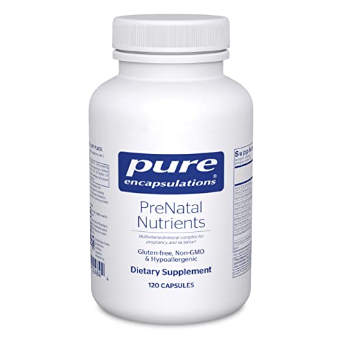 Pure Encapsulations PreNatal Nutrients - for Pregnancy & Lactation - Aids Energy & DNA Development* - with Folate, Choline & Iron - Gluten Free & Non-GMO - 120 Capsules