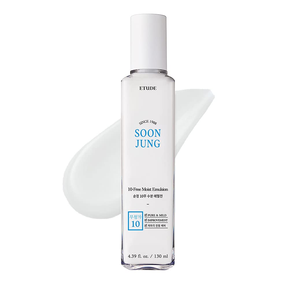 ETUDE SoonJung 10 Free Moist Emulsion 130ml 21AD | Hypoallergenic Non-Irritating Hydrating Emulsion for Skin Damage Care and Relaxation | Korean Skin Care