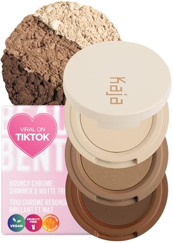 Kaja Beauty Bento Collection - Bouncy Eyeshadow Trio | Neutral Earthy Tones, Travel Size, 14 Neutral Moment, 2019 Allure Best of Beauty Award, 0.03 Oz