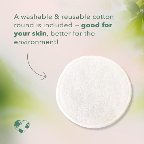 Nourish Organic Body Lotion, Lavender Mint – Hydrating Body Lotion for Dry Skin with Certified Organic Aloe Vera, Shea Butter, Coconut Oil & Cocoa Butter (8 Oz) + Washable Cotton Round