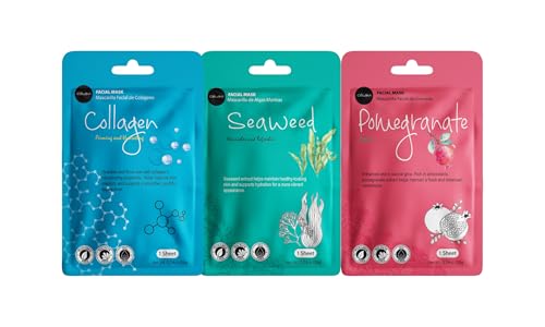 Celavi Essence Facial Sheet Face Mask Variety Set Classic Authentic Korean Moisturizing Skincare (Variation 1, 12 Count (Pack of 2))