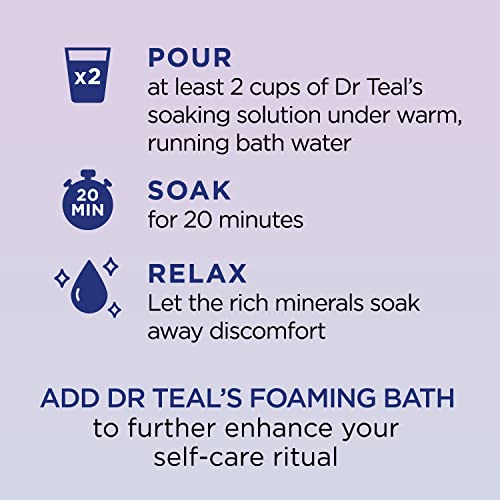 Dr Teal's Epsom Magnesium Salt Soak, Sleep Blend with Melatonin, Lavender & Chamomile Essential Oils, 3 lbs