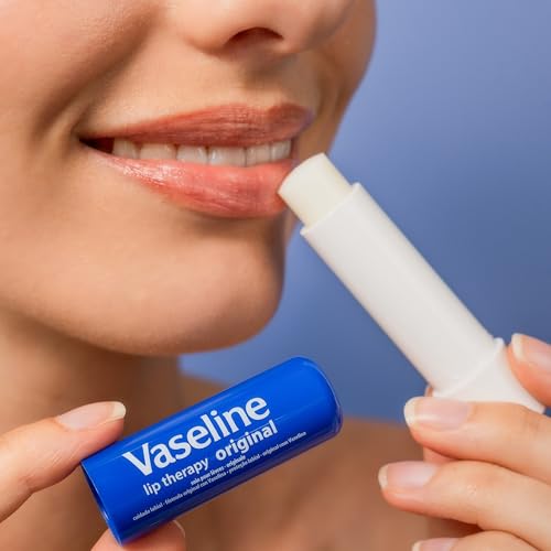 Vaseline Lip Therapy Stick, Original | Original Petroleum Jelly Vaseline Lip Balm for Soft Lips | 4.8g