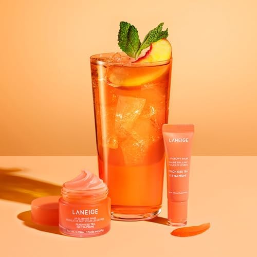 LANEIGE Lip Glowy Balm, Peach Iced Tea: Sheer Tinted Lip Moisturizer with Shea Butter, for Hydrating Shine & Soft Lips