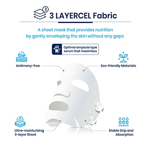 Vaseline Moisturizing Face Facial Mask Sheet Skin Care Essence, HYDRATION RETENTION, SKIN BARRIER REINFORCEMENT [Made in Korea] 10 Count