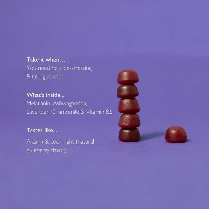 Bach RESCUE PLUS Sleep & Stress Support Gummies, Nighttime Dietary Supplement with 1mg Melatonin, Ashwagandha, Chamomile, Lavender & Vitamin B6, Natural Blueberry Flavor, Vegan & Gluten-Free, 60 Count