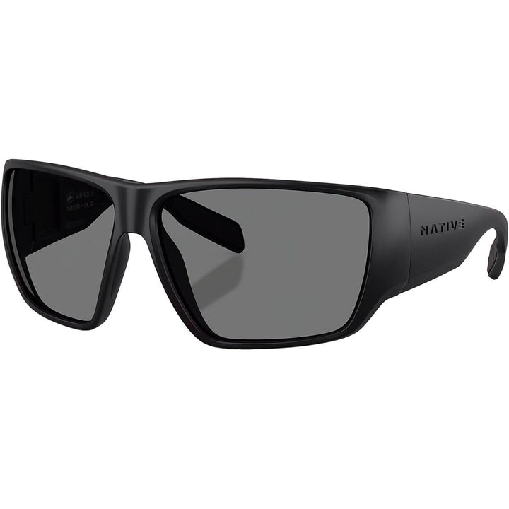Native Eyewear Men's XD9047 Sightcaster II Rectangular Sunglasses, Matte Black/Grey Polarized, 64 mm