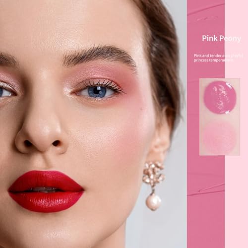 BLUE LOVE Cushion Liquid Blush - Silky Cheek Tint with Mirror, Natural Enhancer for a Radiant Finish, Contours & Highlights for Effortless Elegant (Pink Peony)