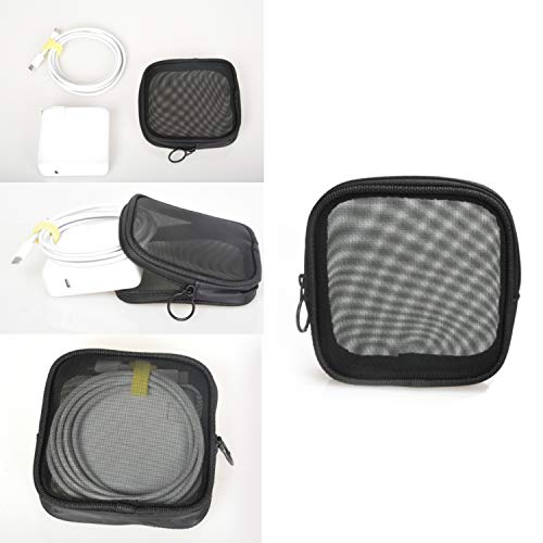 Patu Mesh Travel Toiletry Bag, Transparent Standing Pouch, Portable Shaving Washing Kits Organizer, Personal Care Trip Case, Pack of 2 (Size S), Black