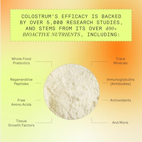 ARMRA Colostrum™ Premium Powder, Grass Fed, Gut Health Bloating Immunity Skin & Hair, Contains 400+ Bioactive Nutrients, Potent Bioavailable, Keto, Gluten & Fat Free (Unflavored | 30 Servings)