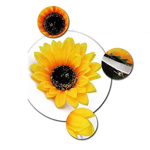 erioctry 6PCS Beautiful Sunflower Hair Alligator Clips Hair Clamp Hair Styling Accessories for Lady Girls Party Beach Vacation Wedding Decoration