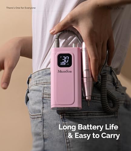 MelodySusie Professional Rechargeable Nail Drill 30000 RPM, Electric Nail File for Shaping, Removing & Polishing Gel Nails, Lightweight & Easy to Use, Ideal for Home & Salon Manicure Pedicure, SC300F