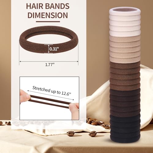 150 Pcs Seamless Elastic Hair Ties No Damage for Thick & Thin Hair, Ponytail Holders, Elastics, Soft Pony Tails Bands for Women, 5 Neutral Colors