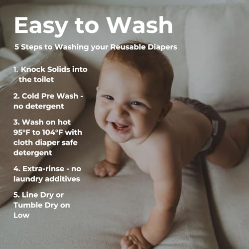 Nora's Nursery Cloth Pocket Diapers 4 Pack with 4 Inserts - Waterproof Cover, Washable, Reusable & One Size Adjustable Pocket Diapers for Newborns and Toddlers - Berry Mauve