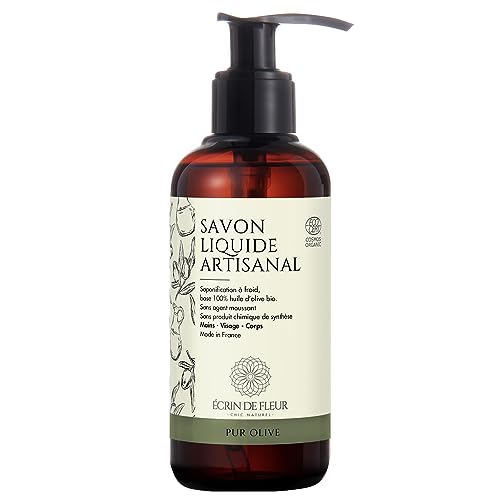 ÉCRIN DE FLEUR - Organic Pure Olive Liquid Soap, Artisan Crafted in South France, Cold Processed, 8.45 fl. oz.