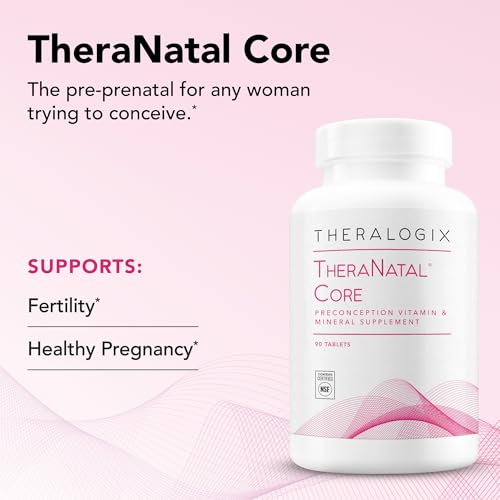Theralogix TheraNatal Core Preconception Vitamin Supplement - 90-Day Supply - Prenatal Vitamins & Fertility Supplement for Women with Folate, Vitamin D3, Choline & More* - NSF Certified - 90 Tablets