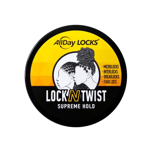 AllDay Locks Lock N Twist | Locking Gel, Re-Twist Locks, Supreme Hold | Smooths & Tames Frizz, Flake Free, Soft Finish | 5 oz