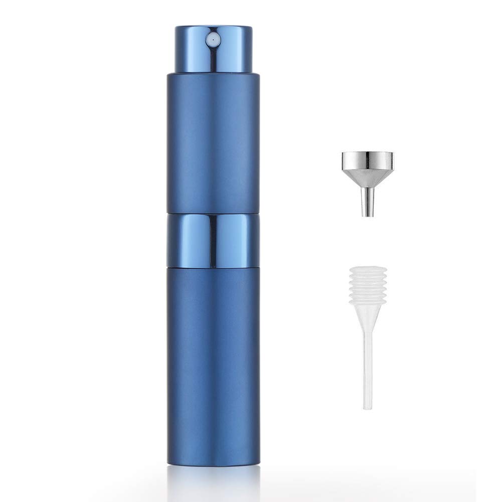 LISAPACK 8ML Atomizer Perfume Spray Bottle for Travel, Empty Refillable Cologne Dispenser, Portable Sprayer (Blue)