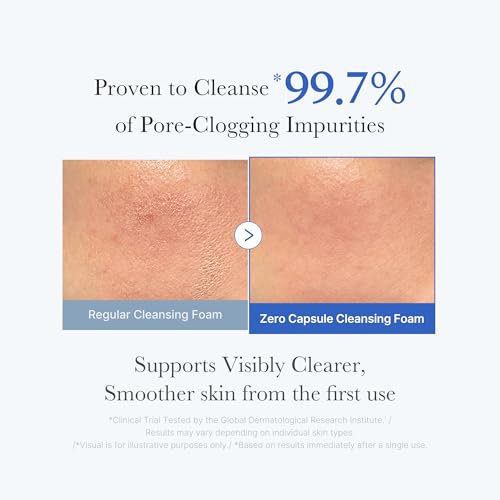 medicube Zero Pore Clear Blue Capsule Facial Deep Cleanser for Skin Texture, Blackhead & Pore Care | AHA, BHA & PHA for Double Cleansing, Daily Gentle Face Wash, Korean Skincare | 120g / 4.23 oz