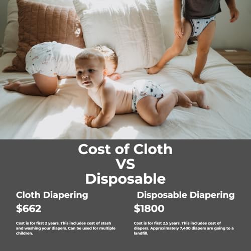 Nora's Nursery Cloth Pocket Diapers 4 Pack with 4 Inserts - Waterproof Cover, Washable, Reusable & One Size Adjustable Pocket Diapers for Newborns and Toddlers - Berry Mauve
