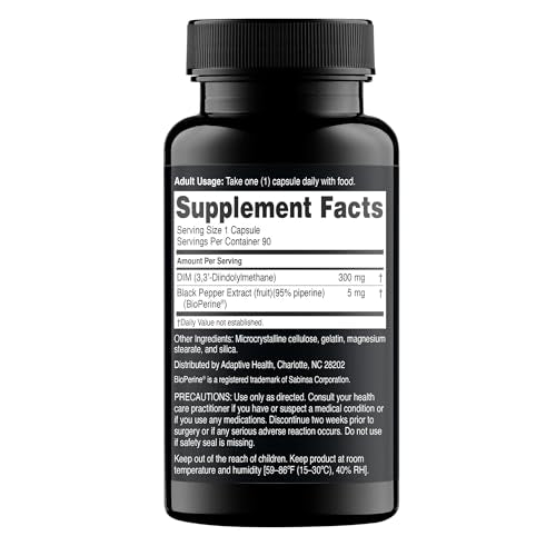 Nugenix Essentials DIM Supplement 305 mg Diindolylmethane & BioPerine for Hormone Balance, 90 Capsules