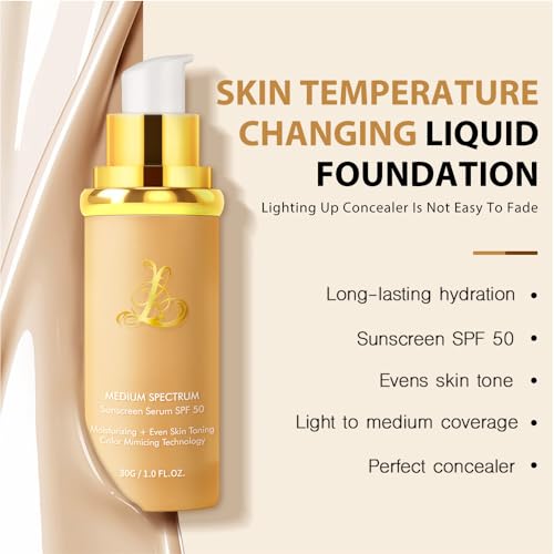 VBEYD Foundation 4 in 1 - Color Changing, Medium Coverage, SPF 50, Hypoallergenic, Long-lasting & Waterproof, Neutral Finish - 1.06 fl oz