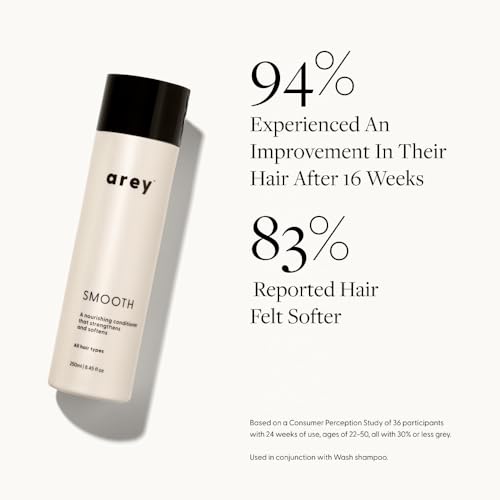 Arey Smooth Conditioner | Reduce the Signs of Aging Hair | Retains Moisture, Promotes Smoothness | For Use with Wash Shampoo | Vegan, Gluten-Free, Residue-Free & Cruelty-Free (8.45 Fl Oz, 30 Uses)