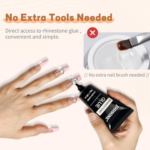 JODSONE 30g Super Strong Gel Rhinestone Glue for Nail Charm, 3D Bling Decoration Art - Cured Need Beauty Gift