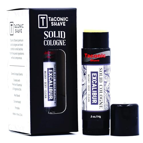 Excalibur Solid Cologne for Men by Taconic Shave - Musky, Sexy, Clean - Classic Adventurous Masculine Scent - Easy Application