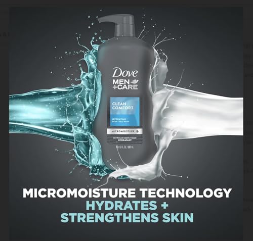 Dove Men+Care Body and Face Wash Hydrating Clean Comfort Body Wash for Men with 24-Hour Nourishing Micromoisture Technology, 30 oz. 2pack