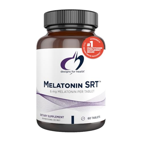 Designs for Health Time Release Melatonin SRT - Melatonin Supplement for Sleep - Sleep Supplement for Adults, 6mg Per Tablet - Vegan + Non-GMO (60 Tablets)